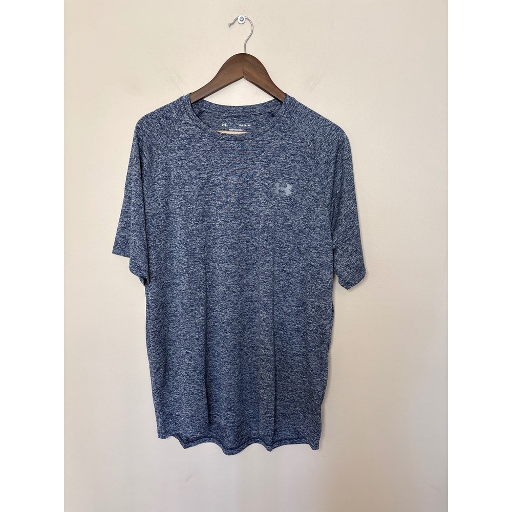 NWT Under Armour Mens XL Blue Heather Tech Tee HeatGear Loose Fit Training Shirt